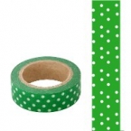 Masking Washi Tape vert point blanc