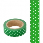 Masking Washi Tape vert point blanc