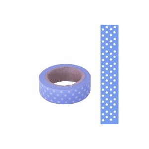 Masking Washi Tape bleu point blanc