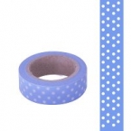 Masking Washi Tape bleu point blanc