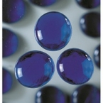 Grandes perles de verre bleu foncé
