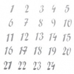 24 Chiffres calendrier avent miroir argent