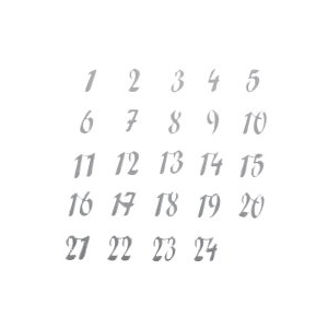 24 Chiffres calendrier avent miroir argent