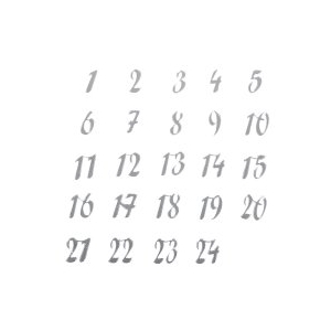 24 Chiffres calendrier avent miroir or