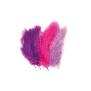 lot de 15 plumes violet fushia