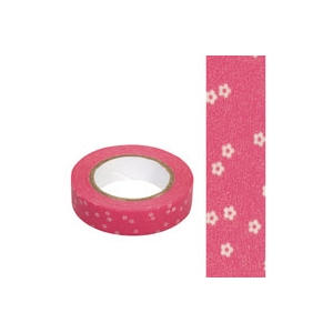 Masking Washi Tape rose fleur blanc