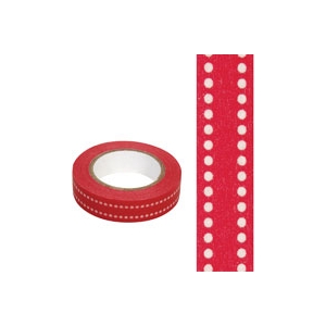 Masking Washi Tape double point rouge fond blanc