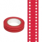 Masking Washi Tape double point rouge fond blanc