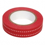 Masking Washi Tape double point rouge fond blanc