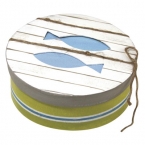 Boite ronde motif poisson