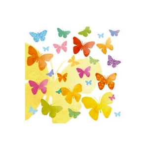 serviettage Serviettage envol de papillons multicolores