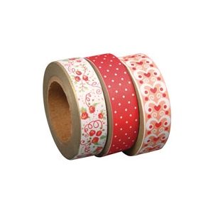 Masking Washi Tape trio rouge saumon