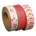 Masking Washi Tape trio rouge saumon