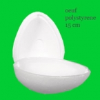 oeuf polystyrene 15cm en 2 hémispheres