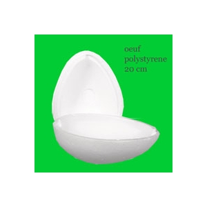 oeuf polystyrene  20cm en 2 hemispheres