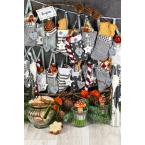 Calendrier avent tissu gris et blanc