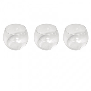 Lot de 3 Photophores verre ronds 7,5cm