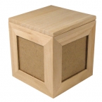 boite bois cube avec photo
