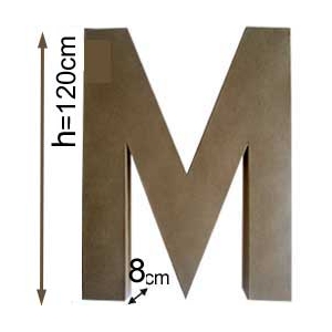 Lettre 3D geante M 120cm