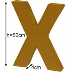 Lettre X en carton 50cm