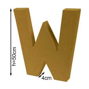 Lettre W en carton 50cm