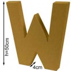 Lettre W en carton 50cm