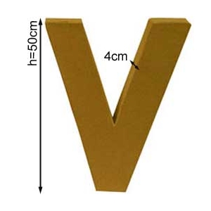 Lettre V en carton 50cm