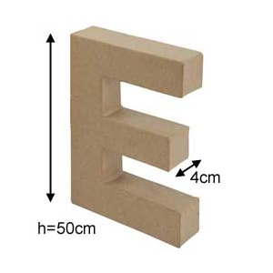 Lettre E en carton 50cm