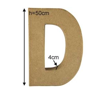 Lettre D en carton 50cm