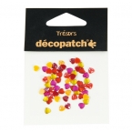 Cabochons Decopatch mini coeur orange rouge