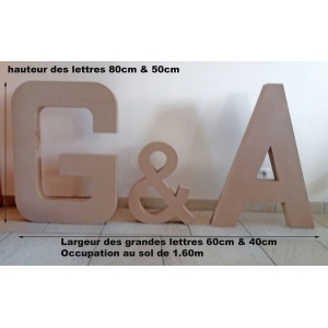 Lettres G&A 80cm hauteur
