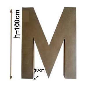 Lettre M 1 mètre de hauteur 100cm