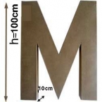 Lettre M 1 mètre de hauteur 100cm