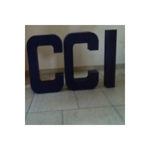 Lettres CCI en 60cm kraft bleu marine