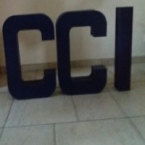 Lettres CCI en 60cm kraft bleu marine